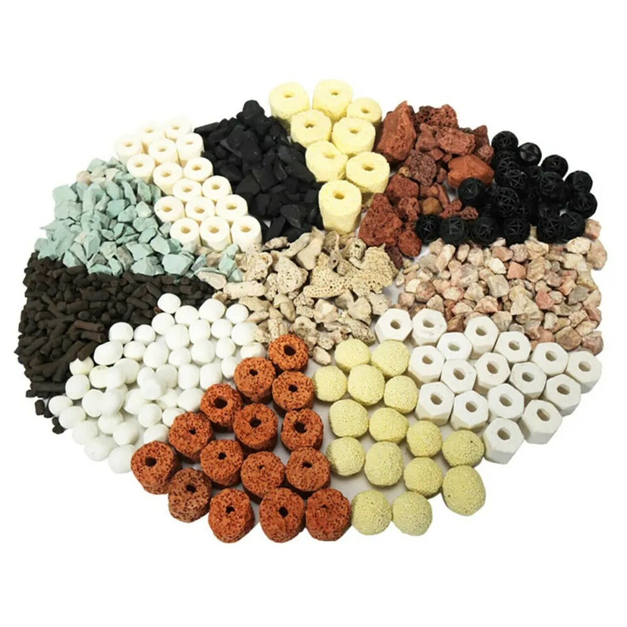 12 in 1 Bio Balls Ceramic Rings Aquarium Filter Media for Fish Tank 5.5lbs 11lbs